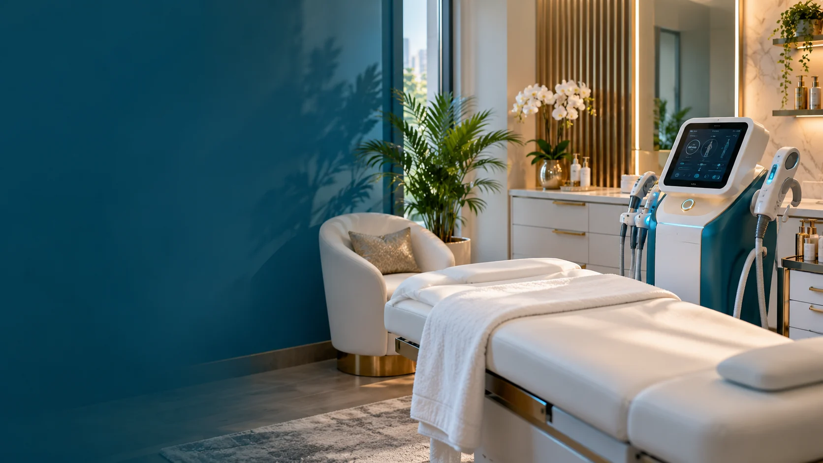 Modern private wellness treatment room